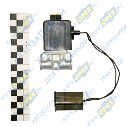 КЭМ-07 Клапан электромагнитный 24В (фишка 2 плос. клеммы) подъема платформы МАЗ Объединение Родина1